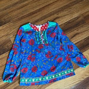 Matilda Jane red  floral long sleeve top size 6